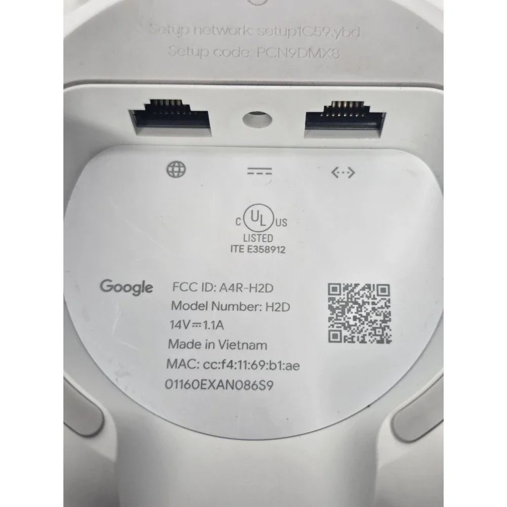 Google Nest WIFI Router Model H2D White w/Power Cord